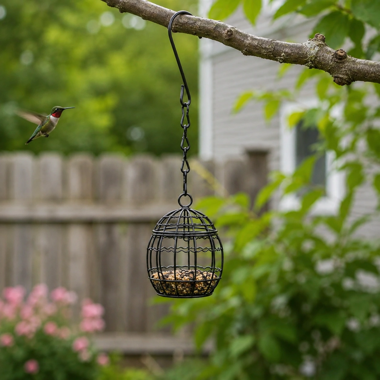 Mini Hanging Metal Cage Bird Feeder