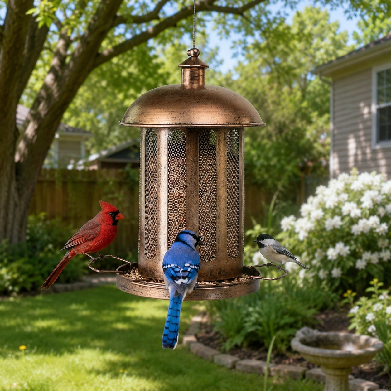 4lb Cylindrical Vintage Street Light Bird Feeder