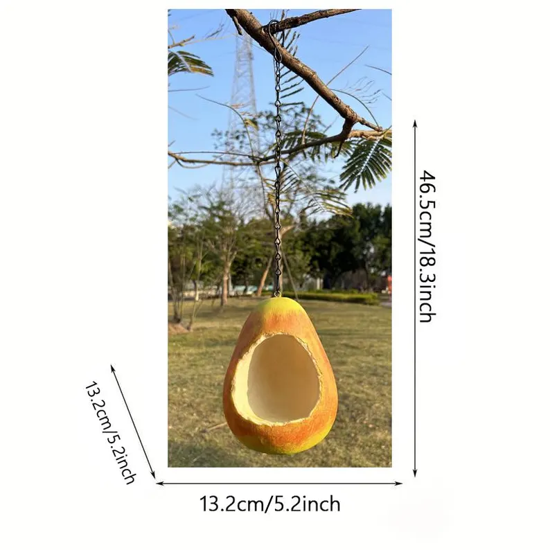 Pear-Shaped Hanging Resin Bird Feeder