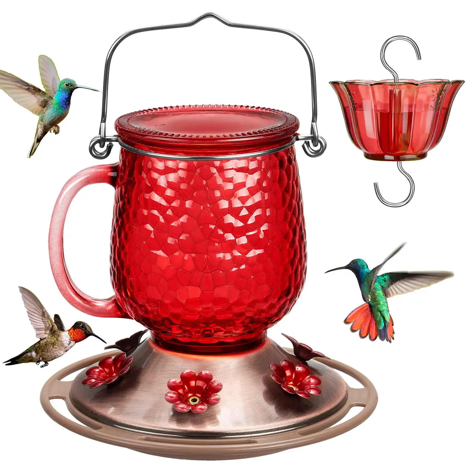 16oz Bee & Ant Proof Glass Hummingbird Feeders