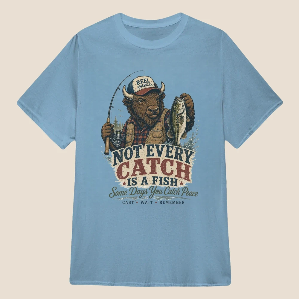 Not Every Catch Is a Fish Bison Fishing Vintage Graphic | Classic Unisex Tee
