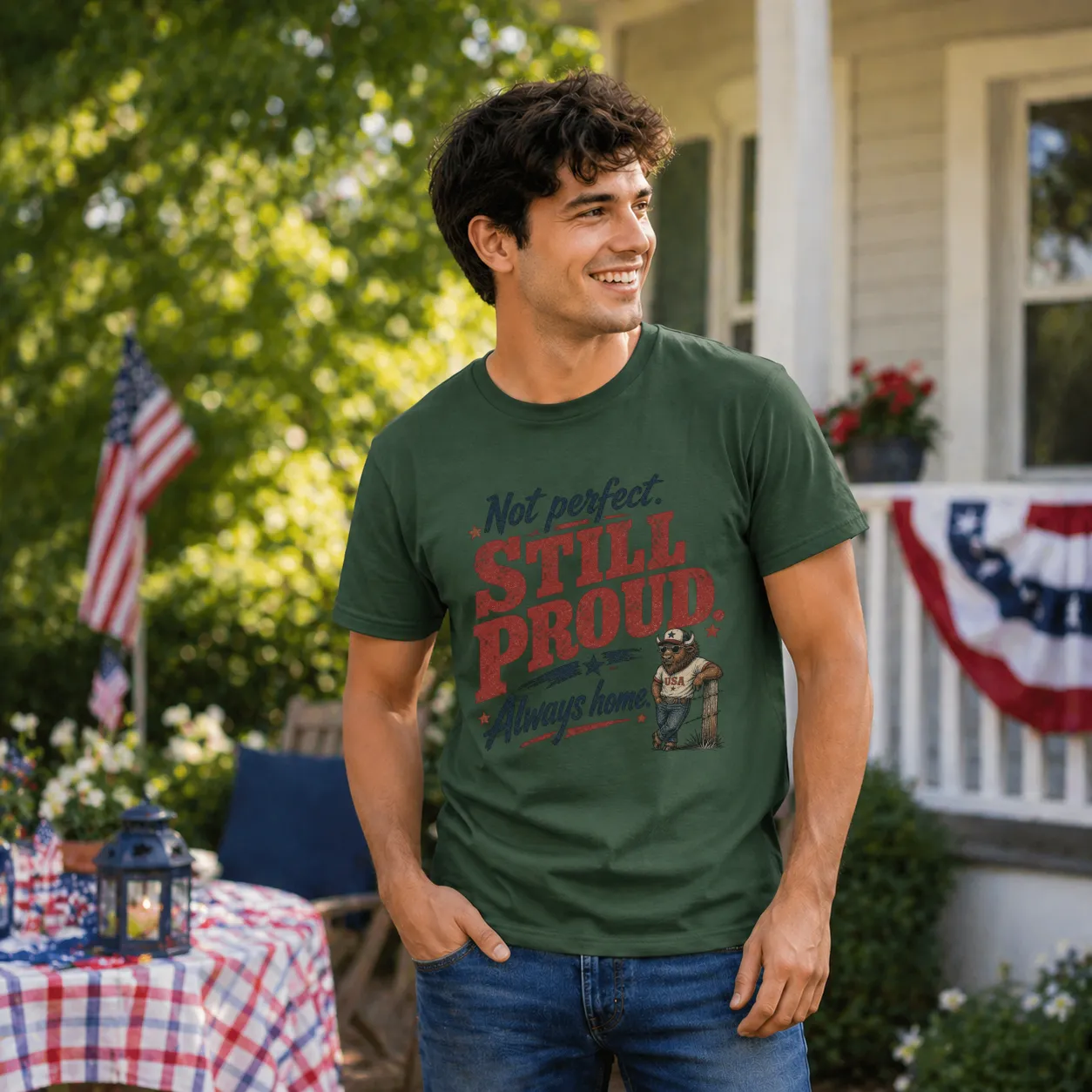 Still Proud Always Home Bison Graphic |Classic Unisex Tee