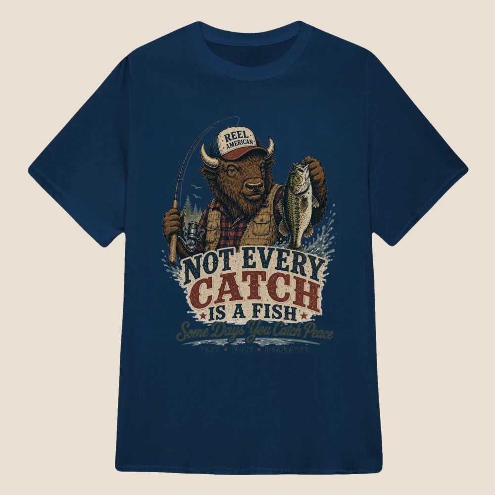 Not Every Catch Is a Fish Bison Fishing Vintage Graphic | Classic Unisex Tee