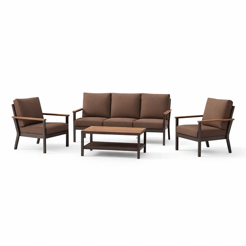 Ensemble de canapés en métal et tissu marron-PURE DRE AMSP ACE