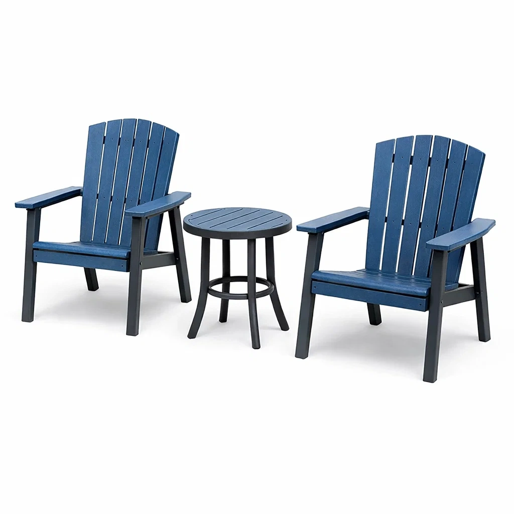 Ensemble de détente en composite bleu avec table ronde et chaises-PURE DRE AMSP ACE