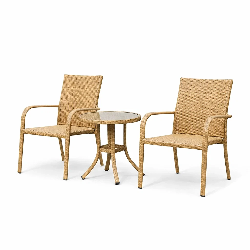 Ensemble de détente en rotin synthétique avec table en verre-PURE DRE AMSP ACE