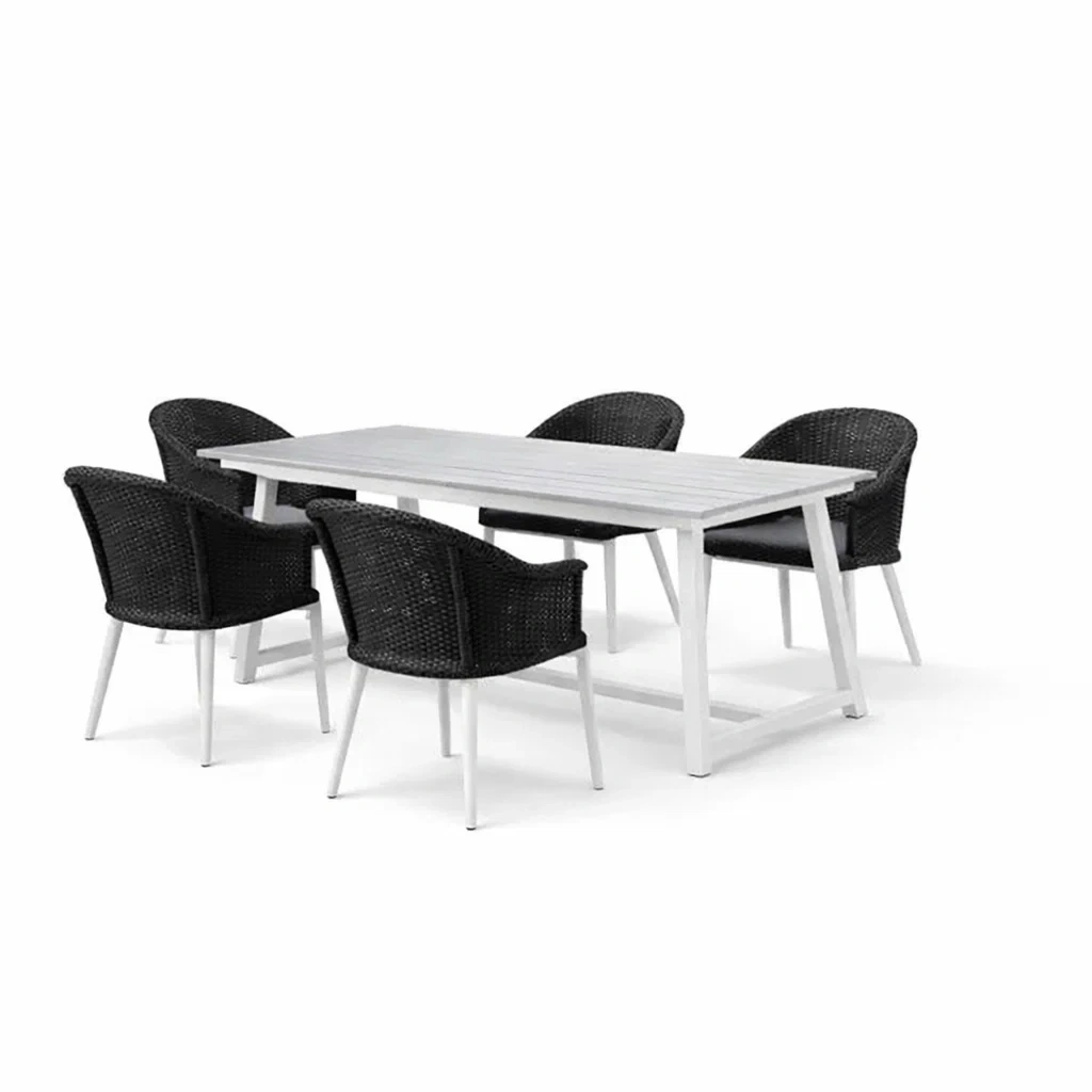 Ensemble table et chaises extérieur en aluminium et rotin synthétique-PURE DRE AMSP ACE