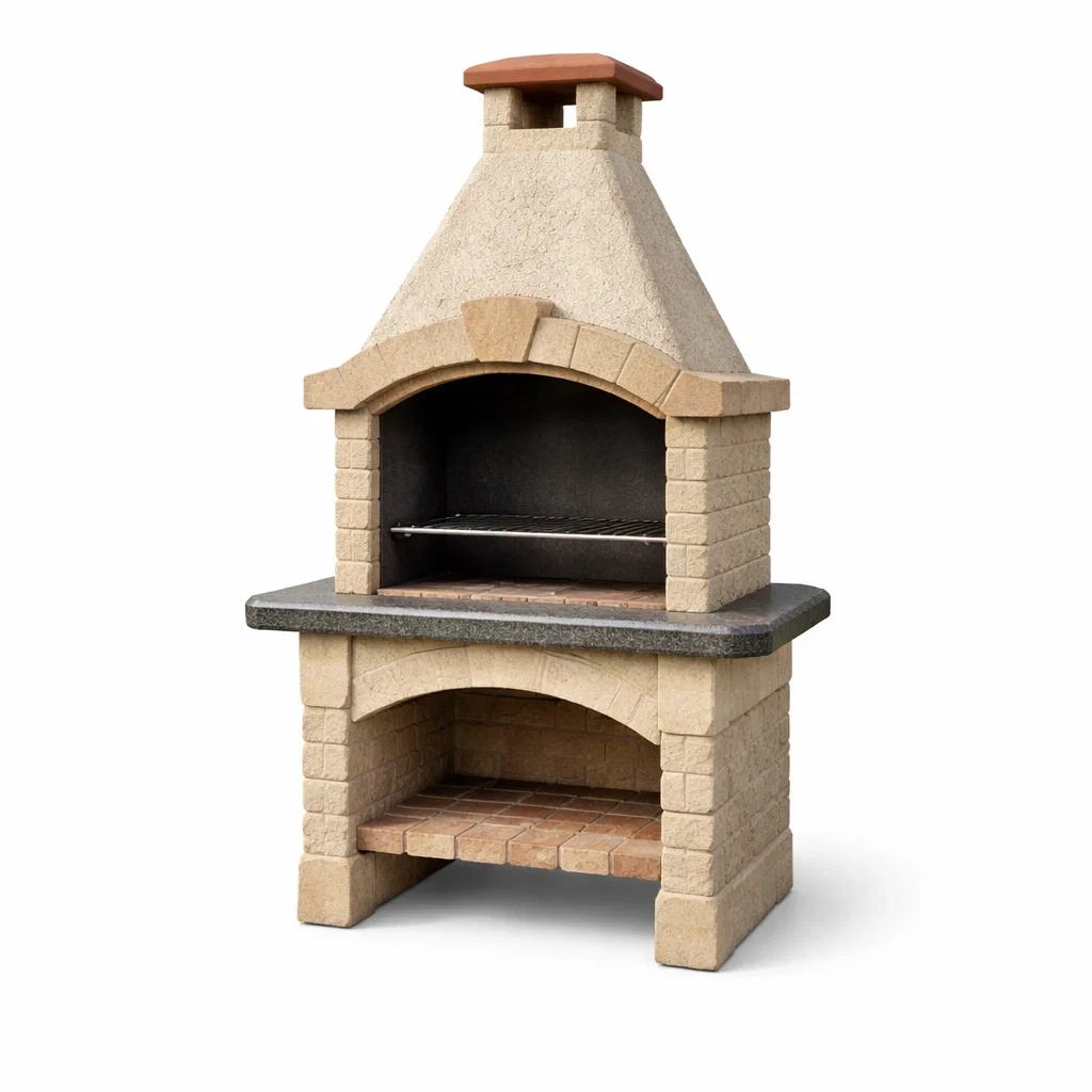 Barbecue en pierre réfractaire avec grille en acier inoxydable-PURE DRE AMSP ACE