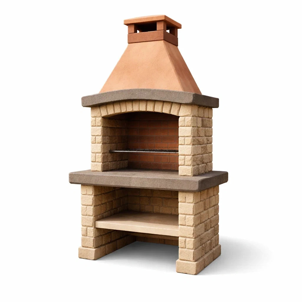 Barbecue en pierre reconstituée avec grille en acier inoxydable-PURE DRE AMSP ACE