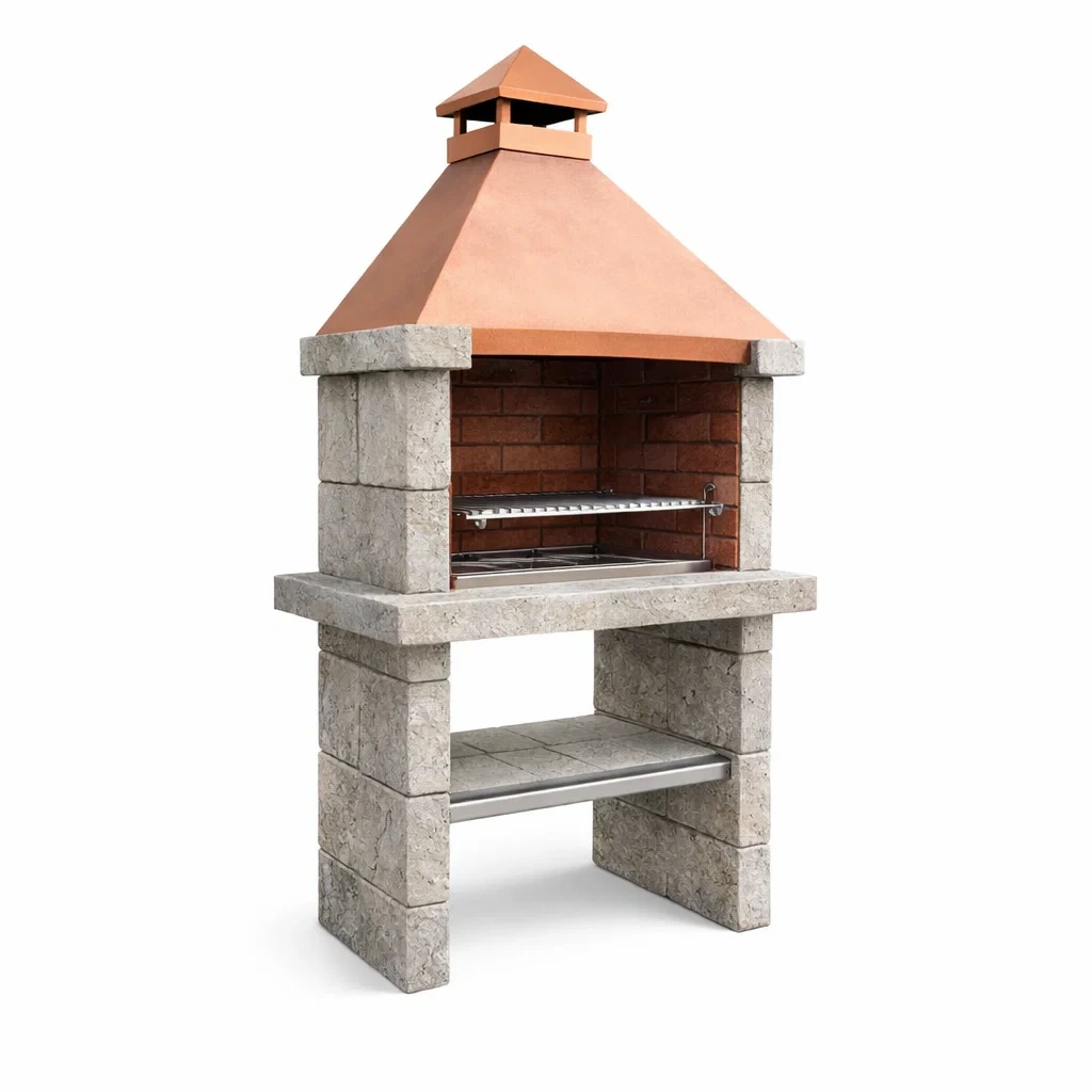 Barbecue extérieur en brique et béton avec cheminée-PURE DRE AMSP ACE