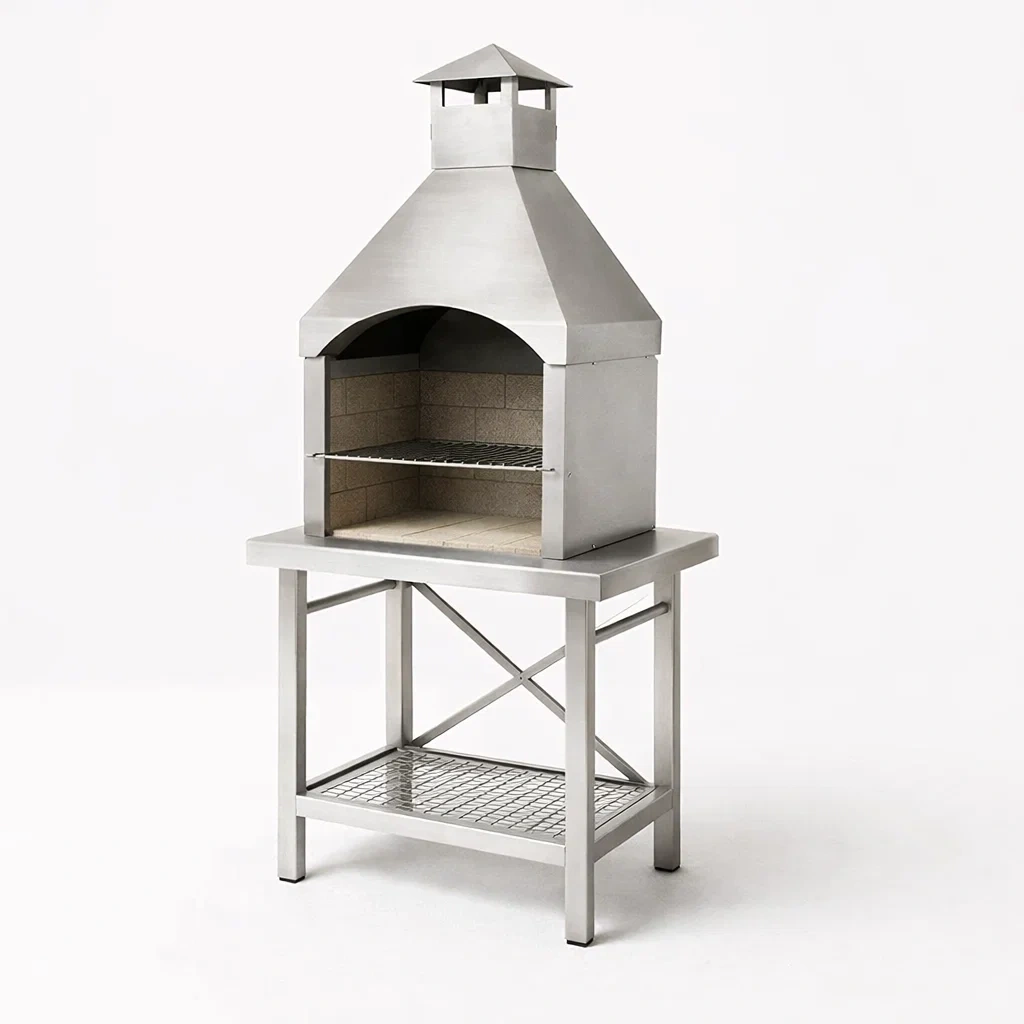 Barbecue extérieur en acier inoxydable avec briques réfractaires-PURE DRE AMSP ACE