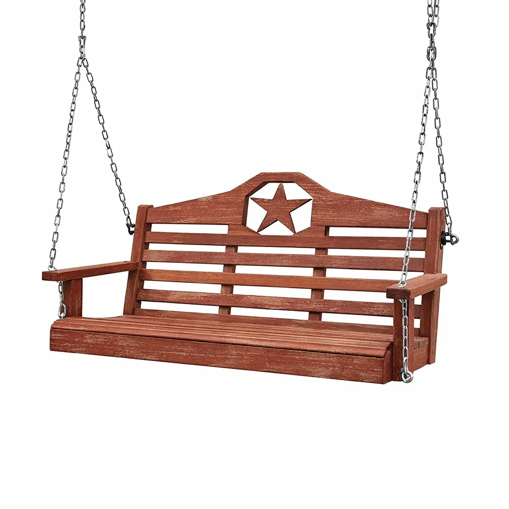 Balancelle de porche en bois avec motif étoile-PURE DRE AMSP ACE