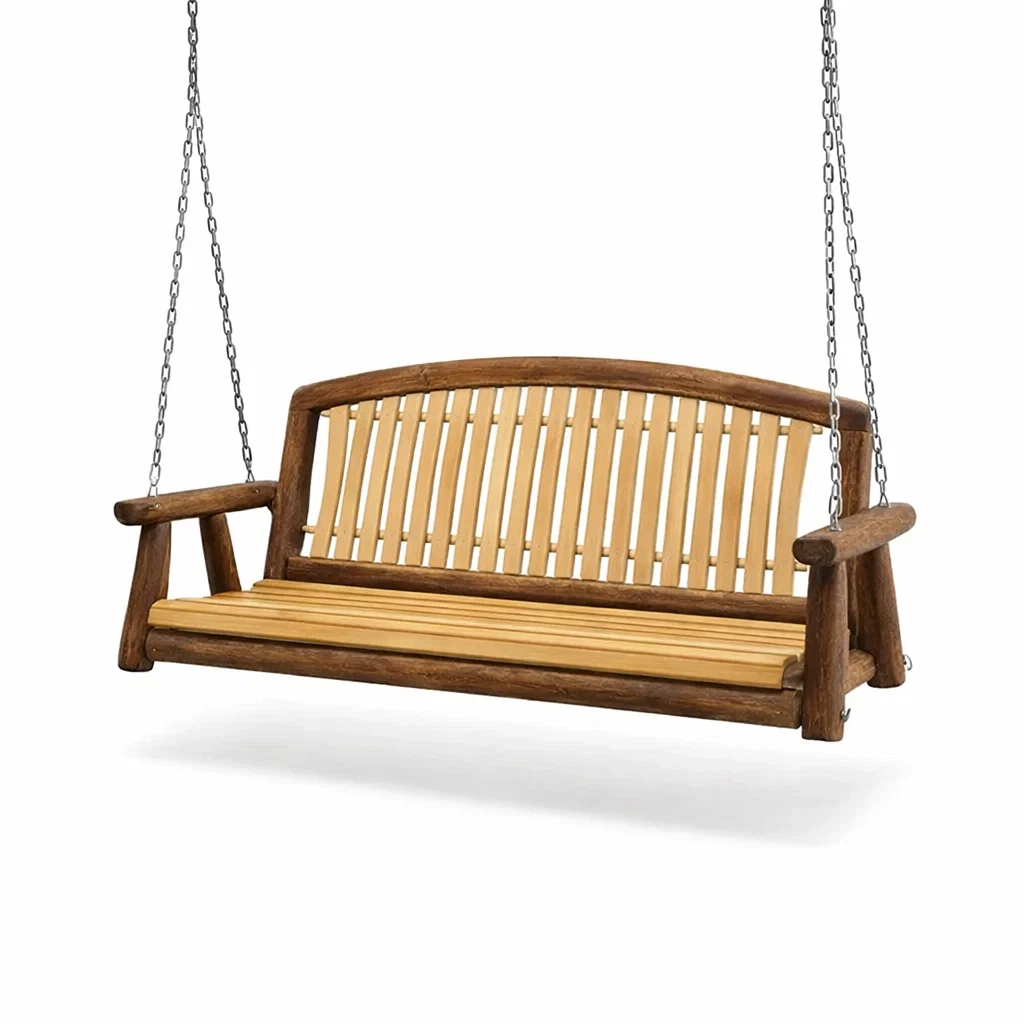 Balancelle de porche en bois avec chaînes en acier-PURE DRE AMSP ACE