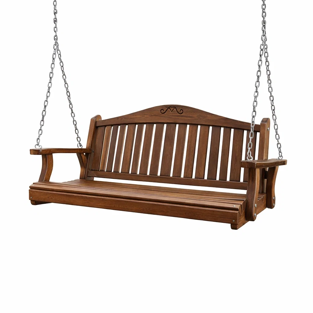 Balancelle de porche en bois de pin avec chaînes en acier galvanisé-PURE DRE AMSP ACE