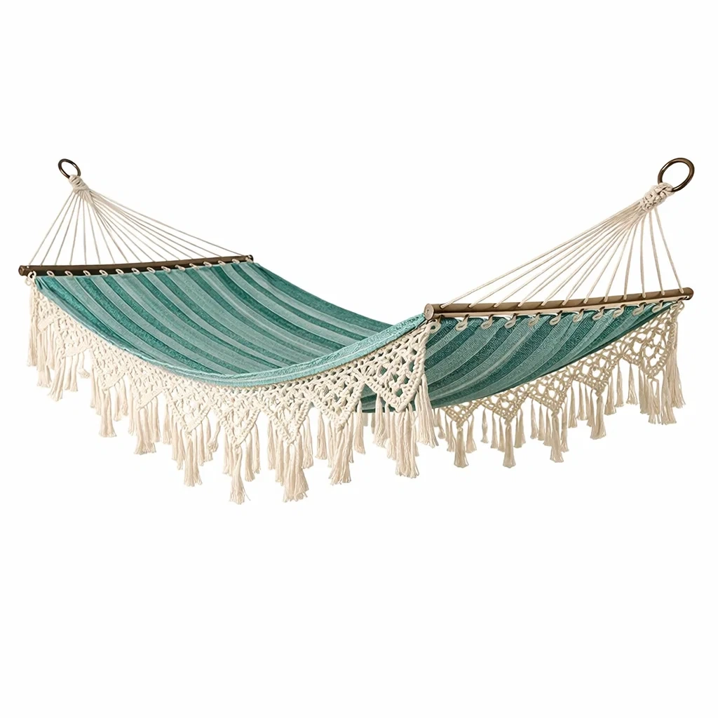 Hamac en tissu rayé vert et blanc-PURE DRE AMSP ACE