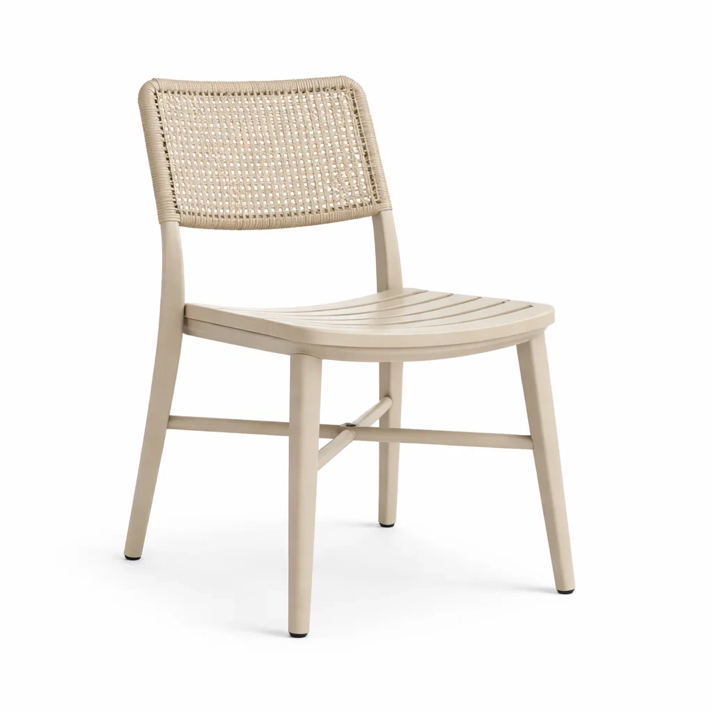 Chaises de salle à manger en polypropylène et résine tressée beige-PURE DRE AMSP ACE