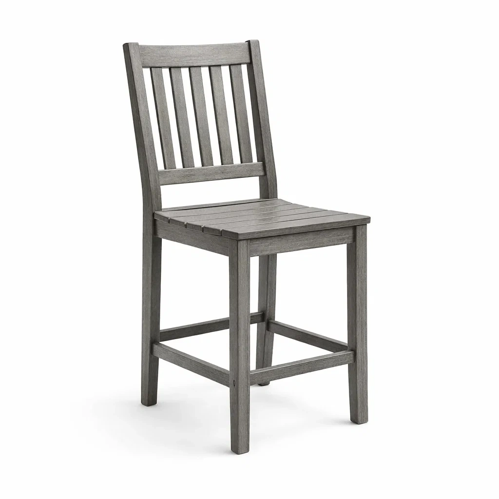 Chaises de salle à manger en bois gris avec dossier à lattes-PURE DRE AMSP ACE