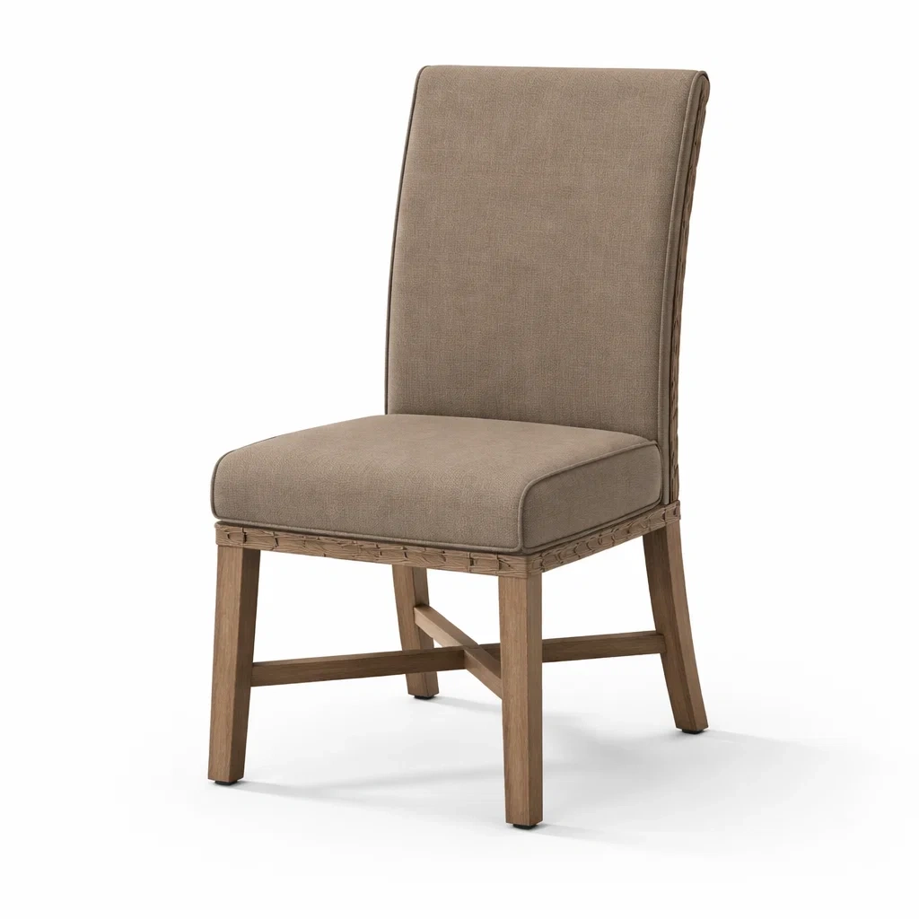 Chaises de salle à manger en chêne et tissu brun-PURE DRE AMSP ACE