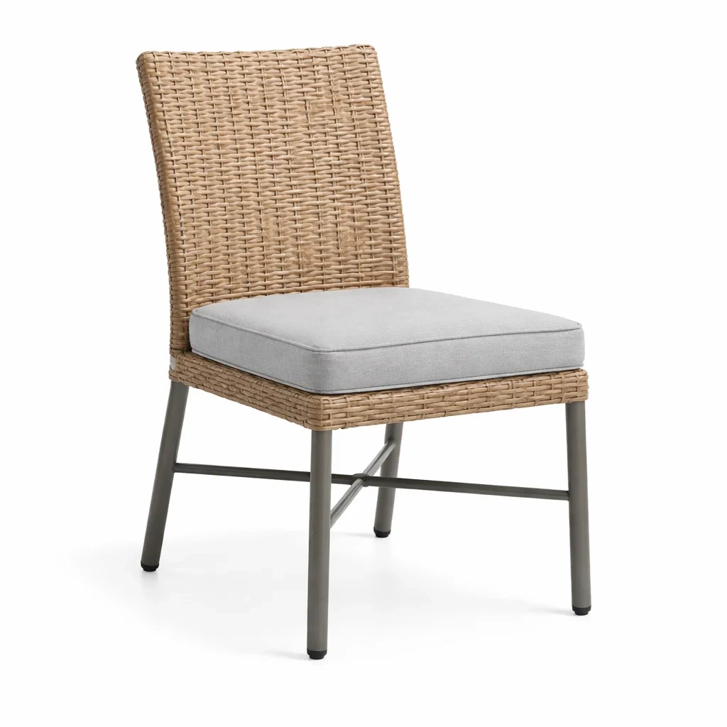 Chaises de salle à manger en résine et aluminium avec coussin en polyester-PURE DRE AMSP ACE
