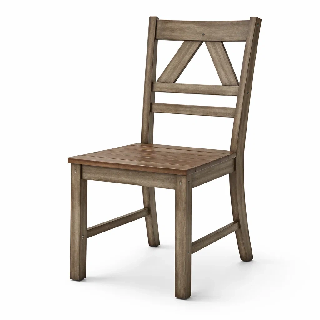 Chaises de salle à manger en bois massif marron et gris-PURE DRE AMSP ACE