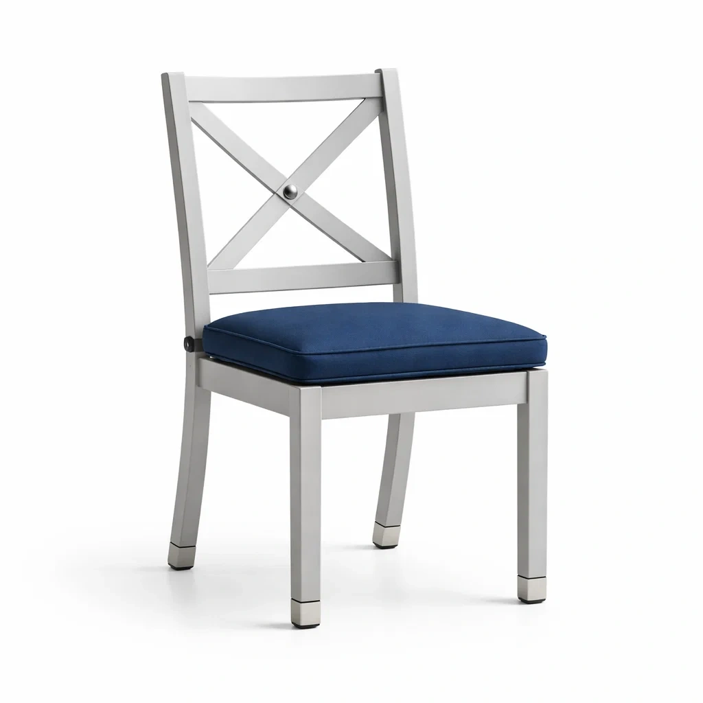 Chaises de salle à manger en bois avec coussin en tissu polyester bleu-PURE DRE AMSP ACE