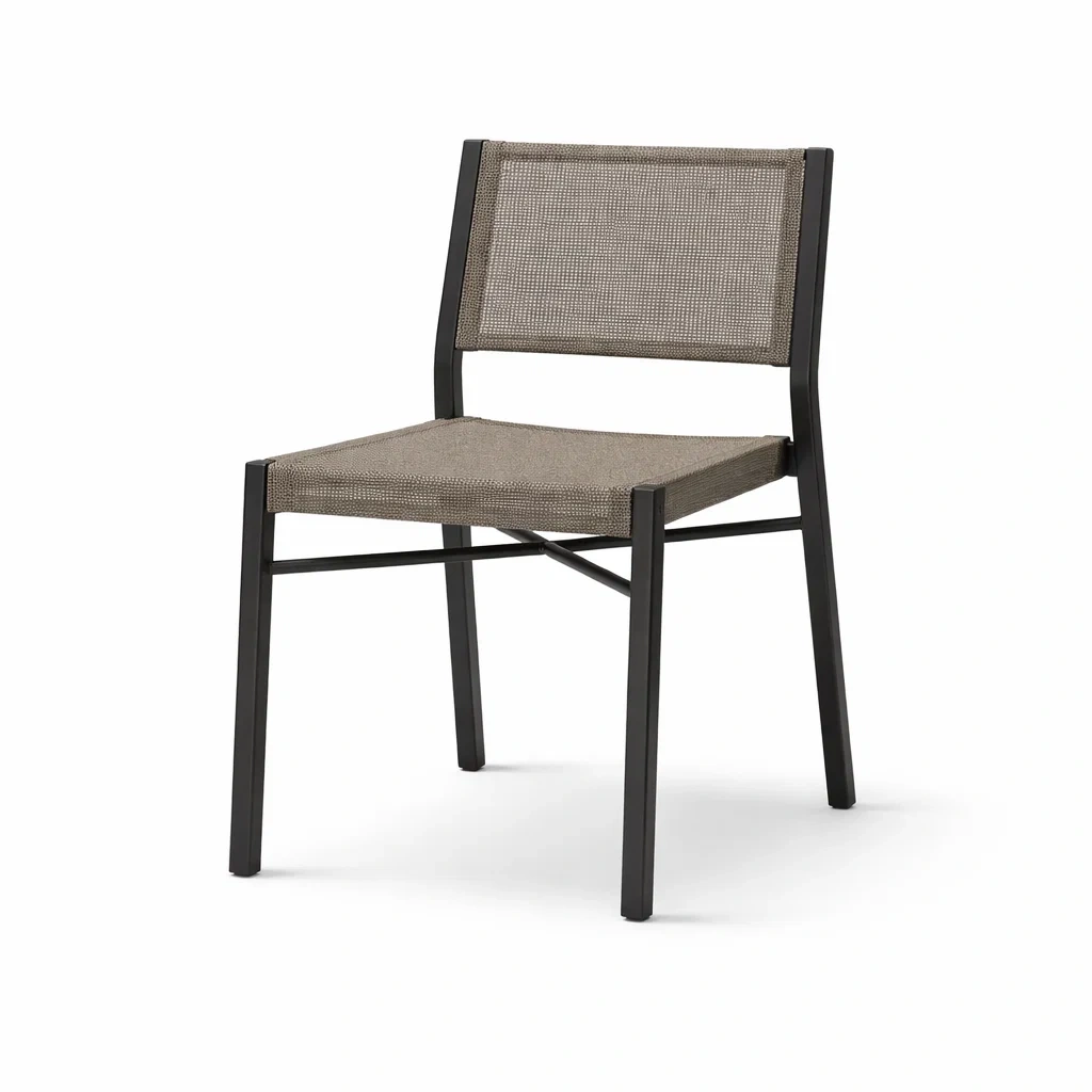 Chaises de salle à manger en textile avec cadre en métal gris-PURE DRE AMSP ACE