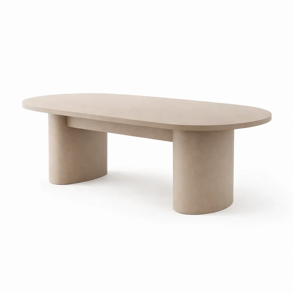Table à manger ovale en mdf beige-PURE DRE AMSP ACE