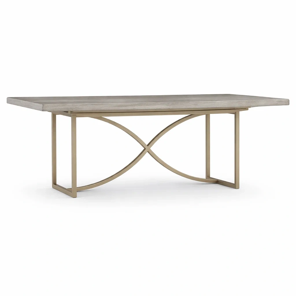 Table à manger rectangulaire en chêne et métal gris-PURE DRE AMSP ACE