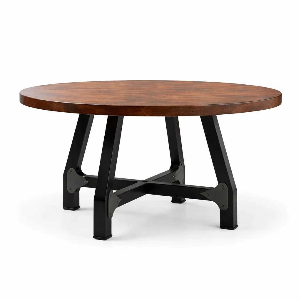 Table à manger ronde en bois massif et métal-PURE DRE AMSP ACE