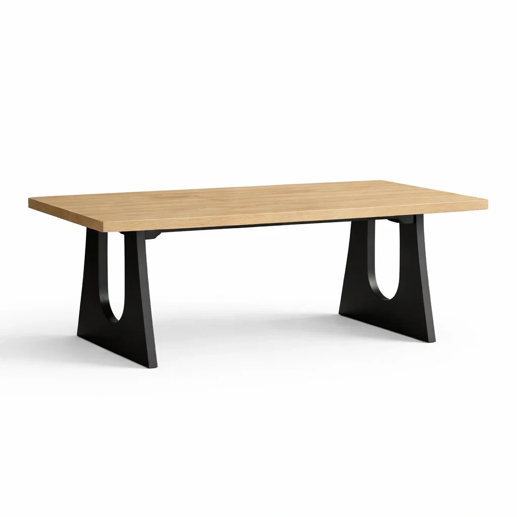 Table à manger rectangulaire en chêne et métal-Purenest Living