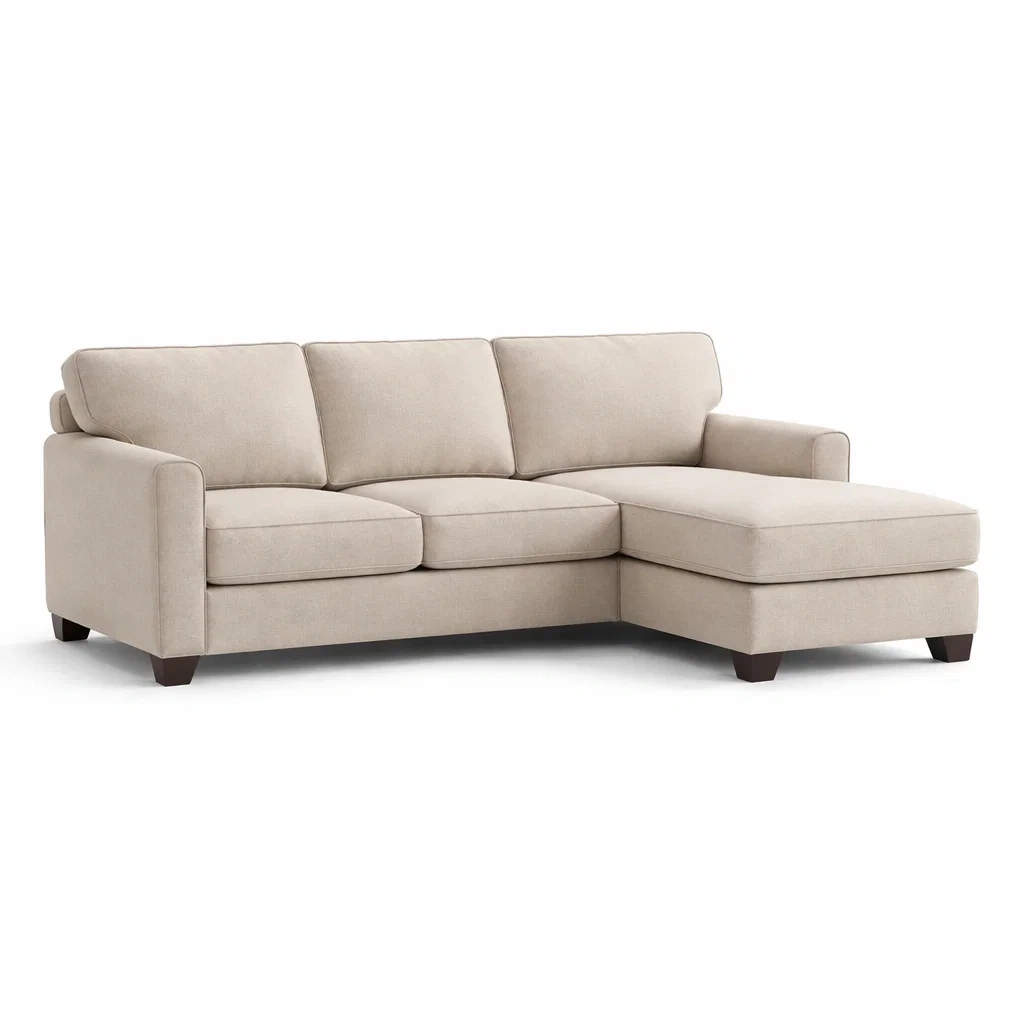 Canapé d'angle en tissu avec pieds en bois-TRENDYOA SISLIVING