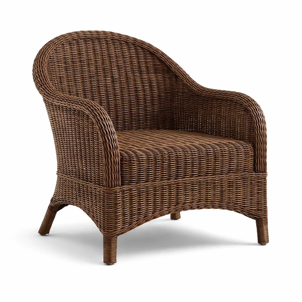 Fauteuil en osier synthétique marron-TRENDYOA SISLIVING