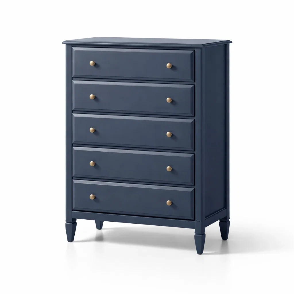Commode en bois bleu avec tiroirs-Dreamnookliving