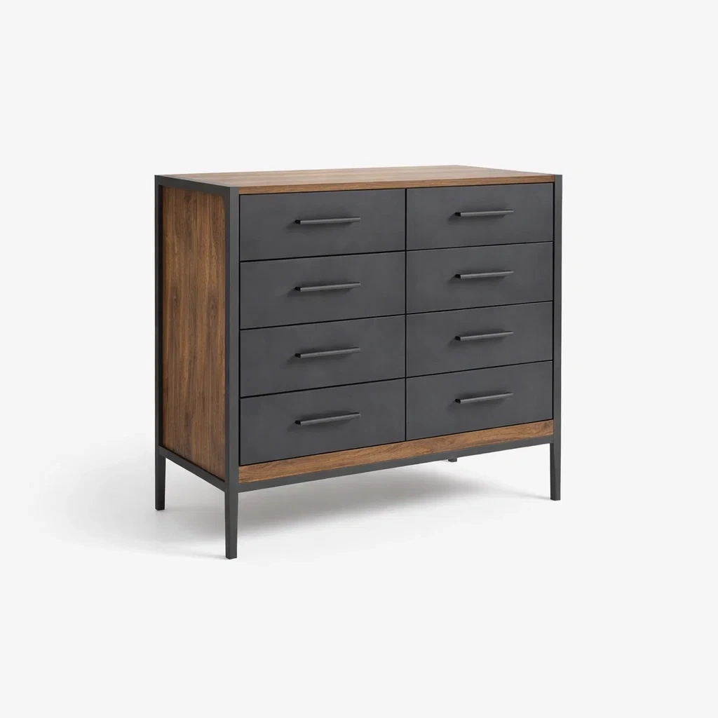 Commode en métal et bois noir avec tiroirs-Dreamnookliving