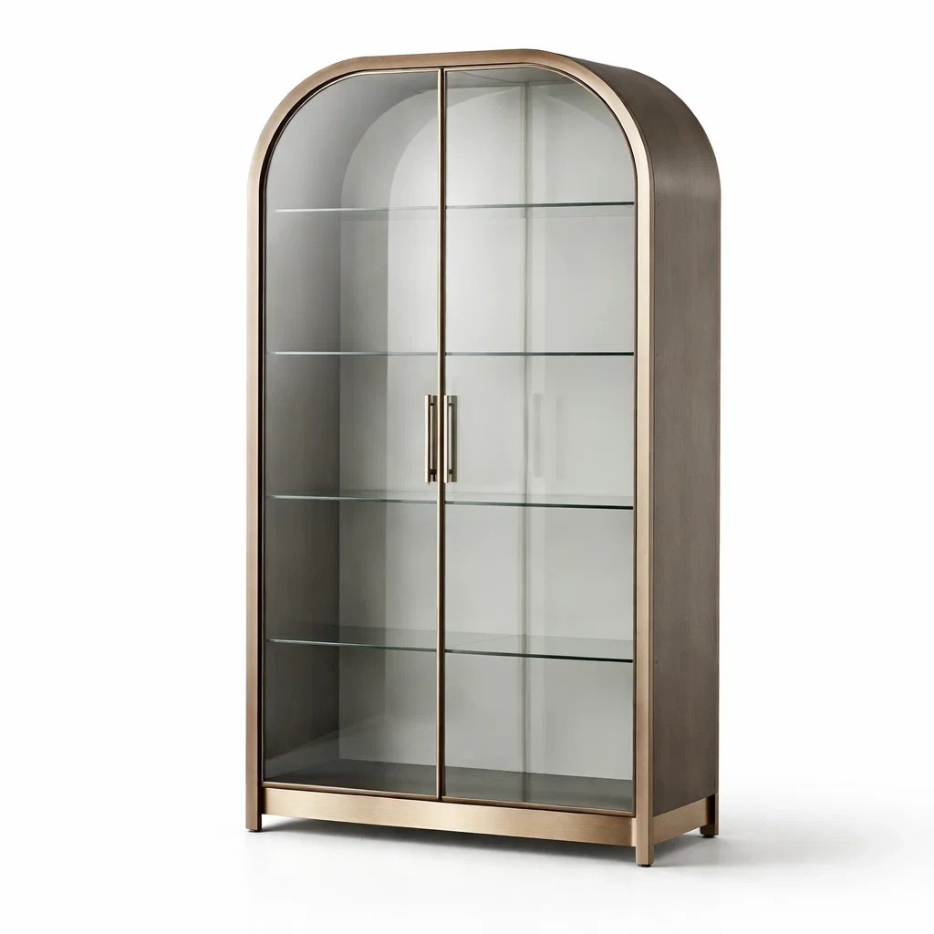 Vitrine en aluminium et verre trempé avec finition bronze-Dreamnookliving