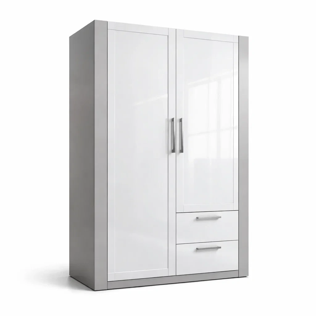 Armoire en bois et métal avec portes battantes 180 x 120 x 50 cm-DREAMNOO KRETREAT