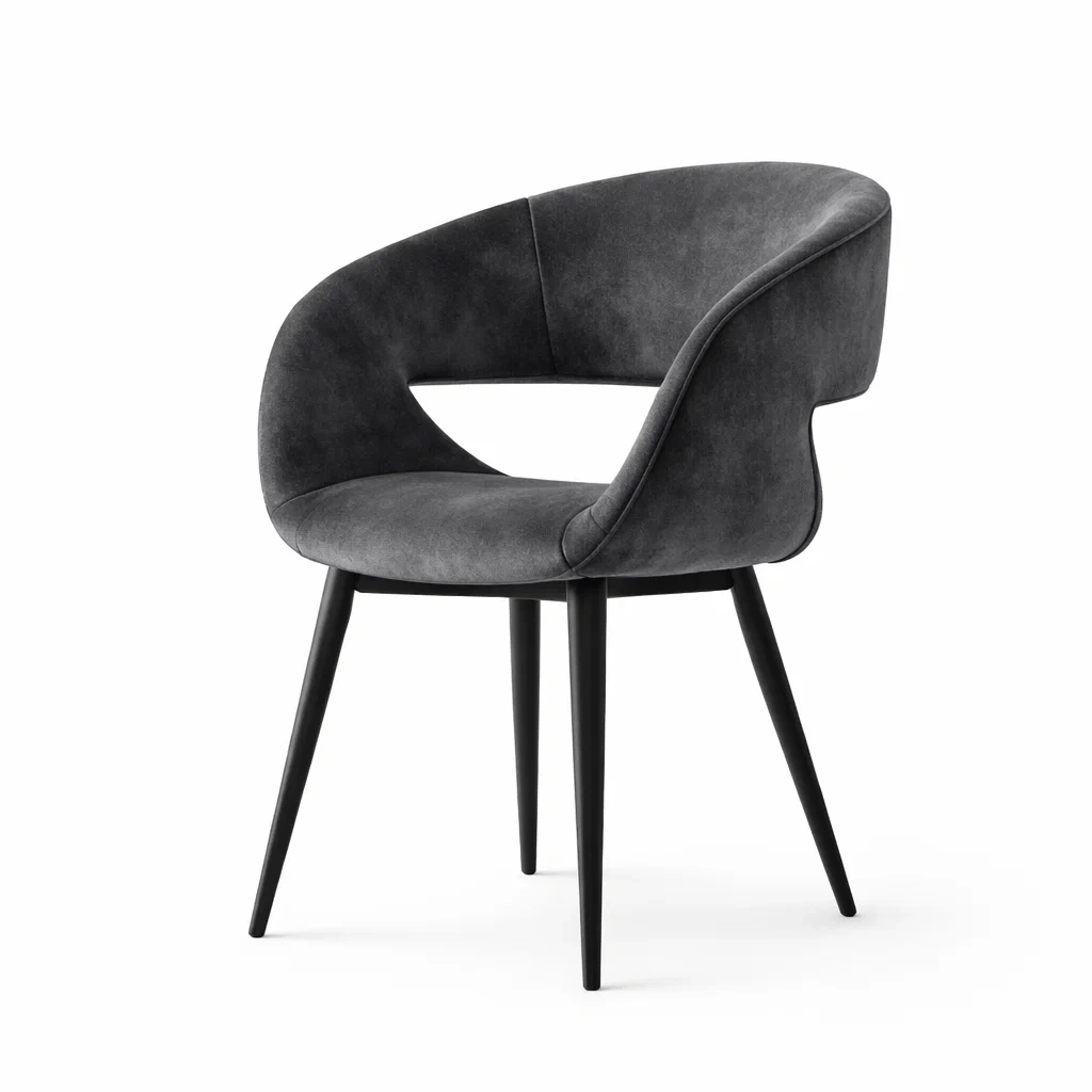 Chaise de salle à manger en velours avec structure en acier 57 x 55 x 79 cm-DREAMNOO KRETREAT