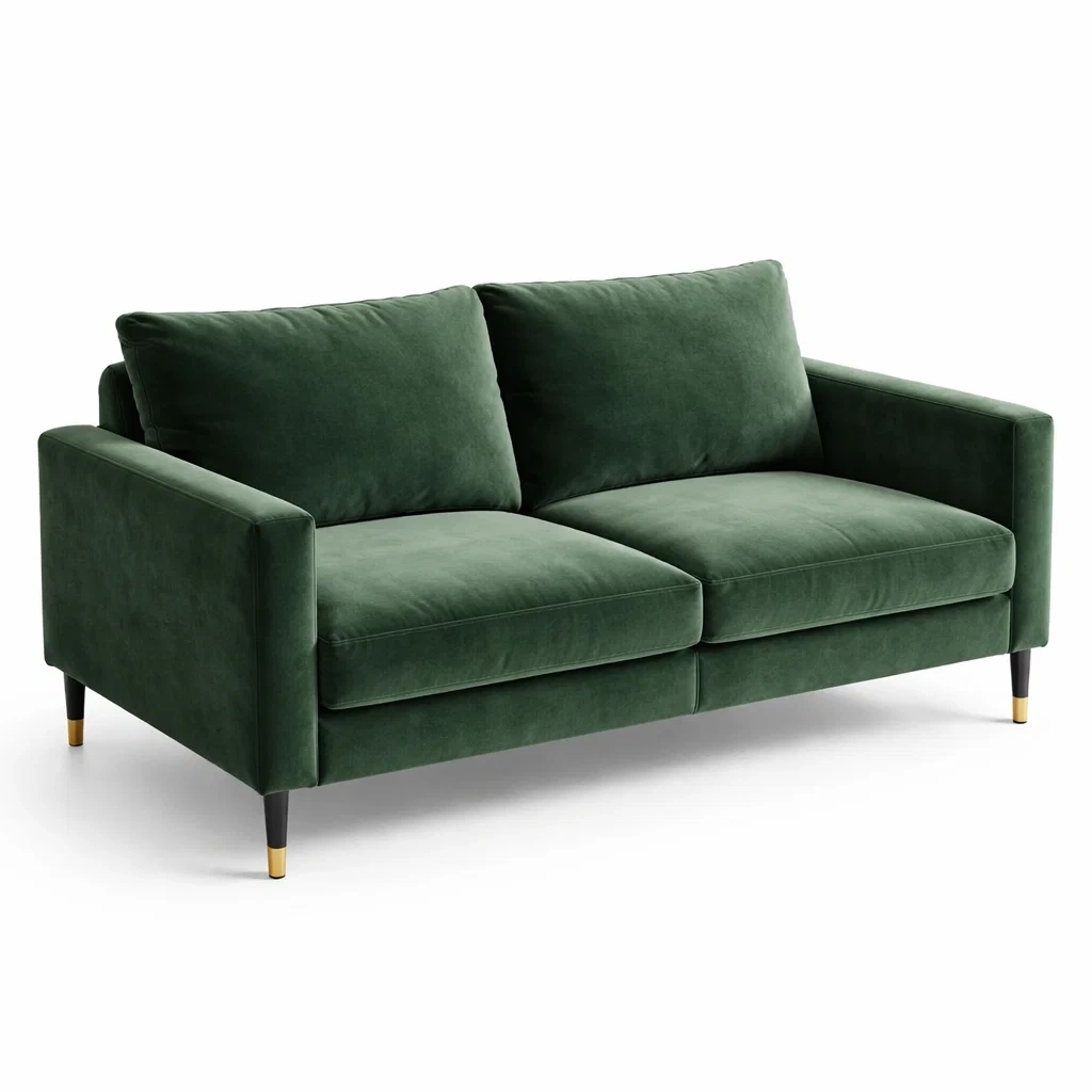 Canapé 2 places en velours avec pieds en métal-DREAMNOO KRETREAT