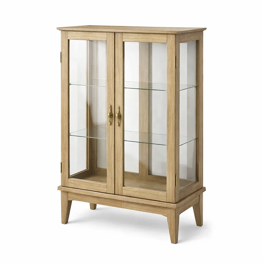 Vitrine en chêne clair avec portes en verre-DREAMNOO KRETREAT