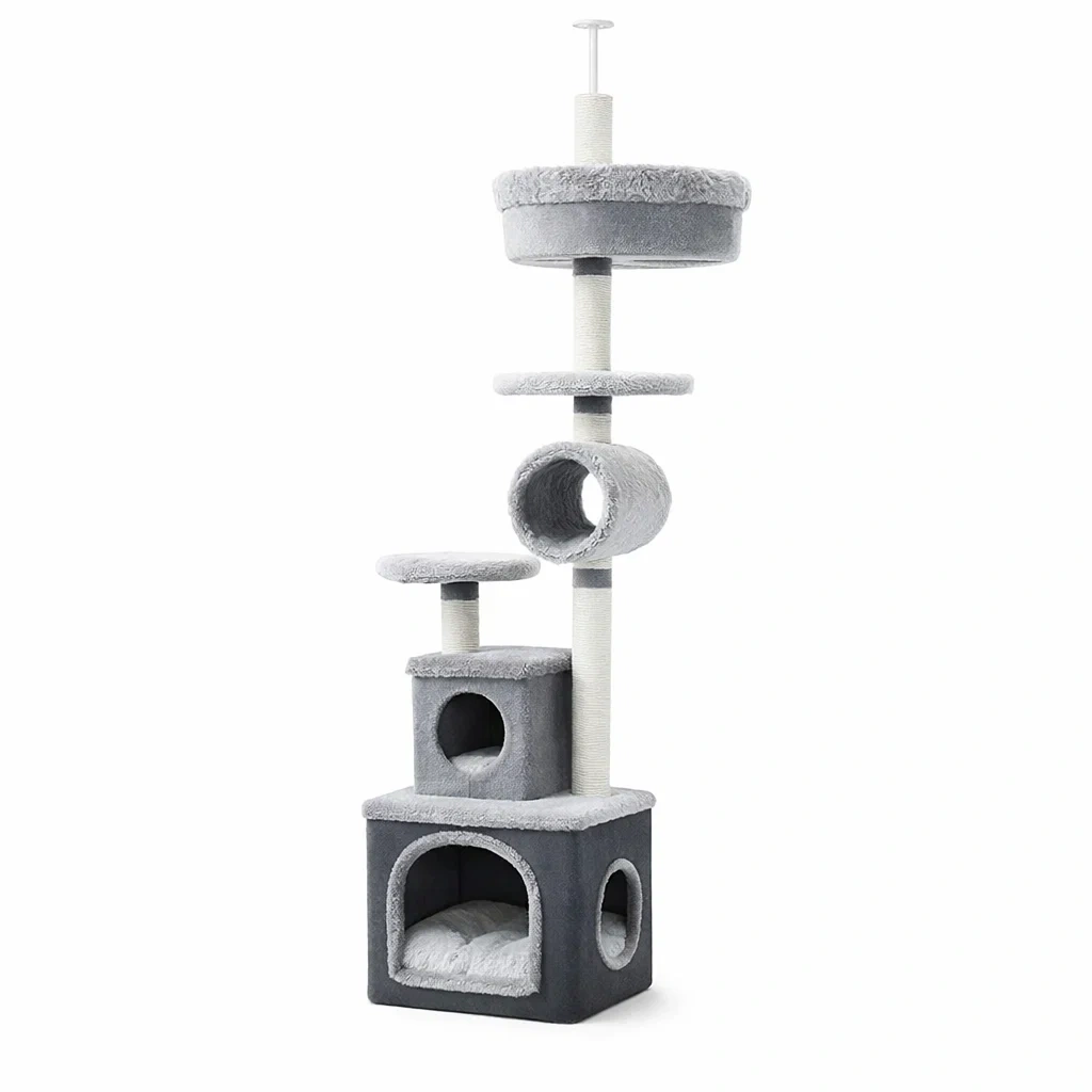 Arbre à chat en sisal avec plateformes et niches-DREAM SANCTUA RYHOME