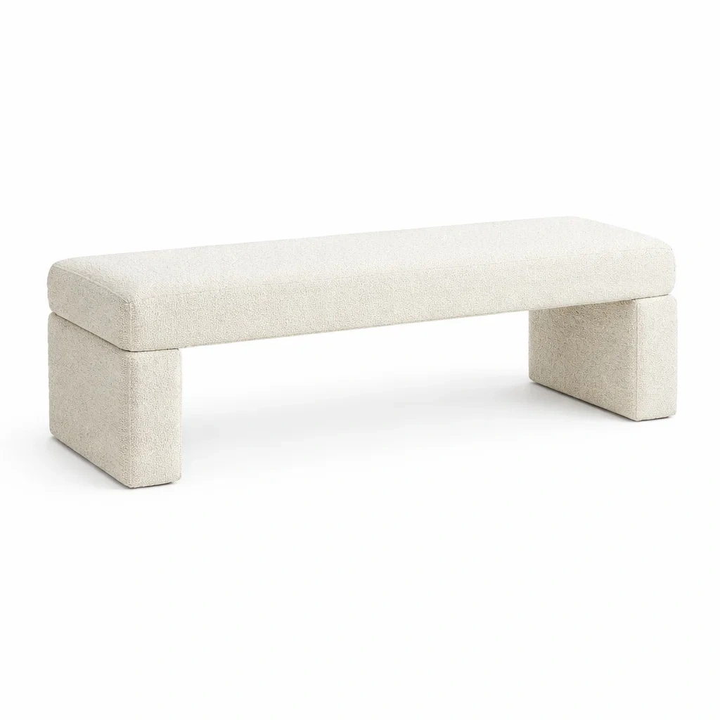 Banc rectangulaire en tissu polyester crème-DREAM SANCTUA RYHOME