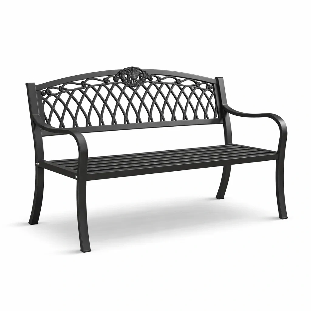 Banc de jardin en métal noir-DREAM SANCTUA RYHOME