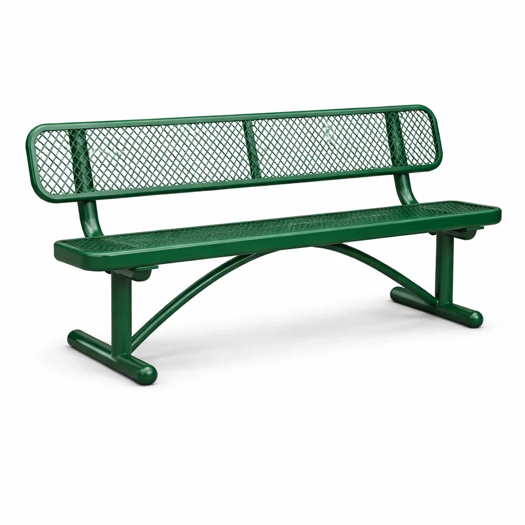 Banc de jardin en métal vert avec dossier en treillis-DREAM SANCTUA RYHOME