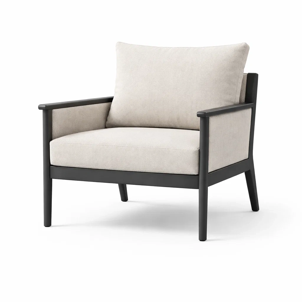 Fauteuil en aluminium et tissu beige-DREAM SANCTUA RYHOME