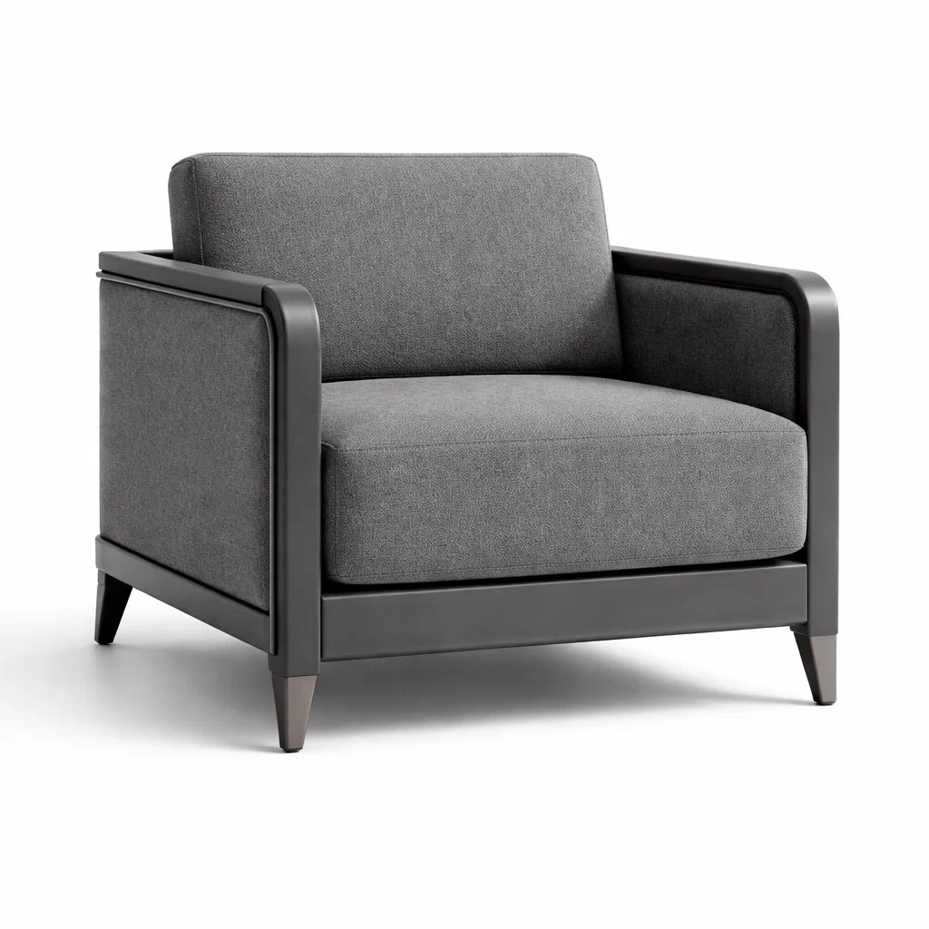 Fauteuil en tissu gris avec cadre en métal-DREAM SANCTUA RYHOME