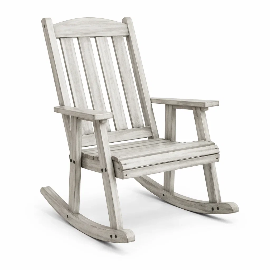 Fauteuil à bascule en bois massif gris-DREAM SANCTUA RYHOME