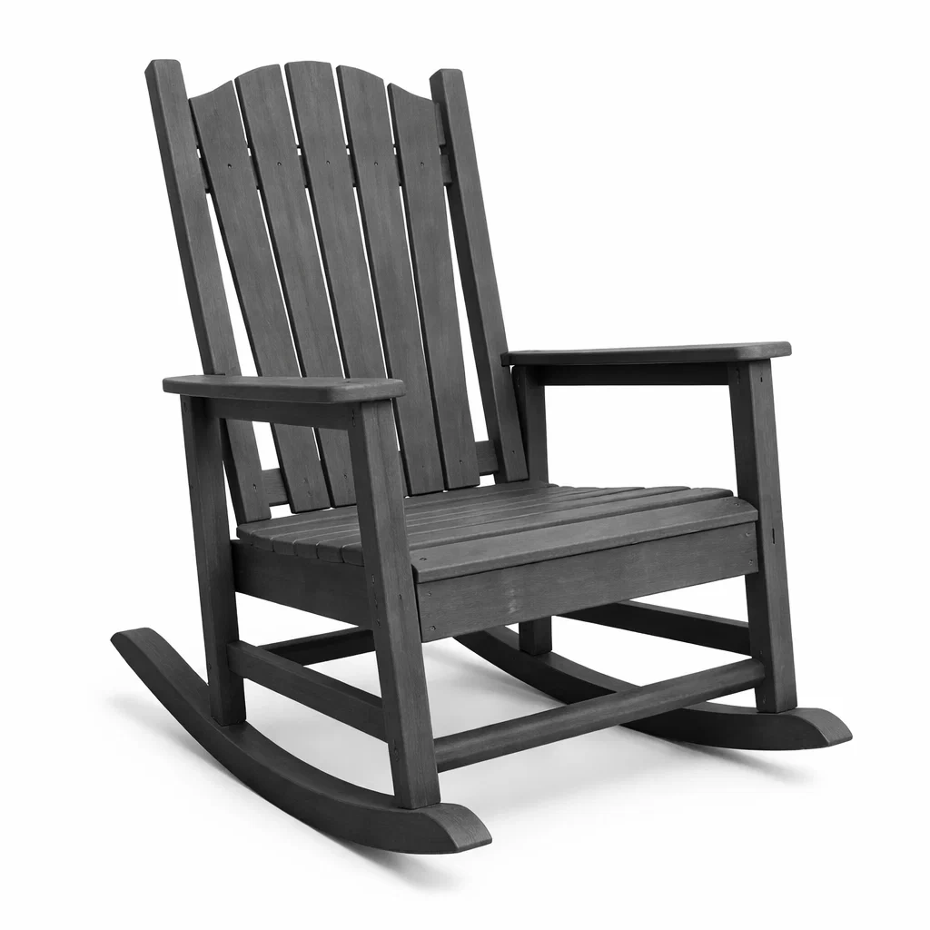 Fauteuil à bascule en bois gris-DREAM SANCTUA RYHOME