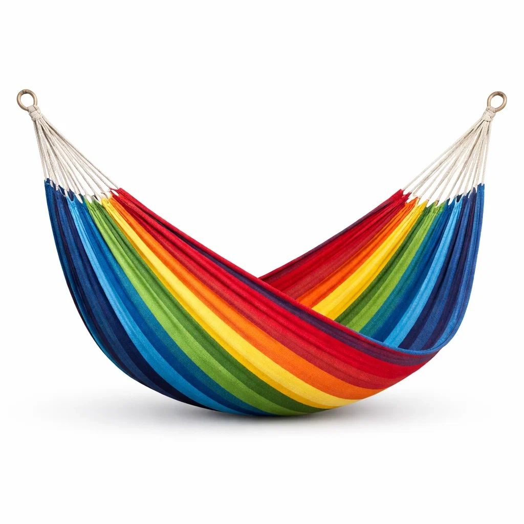 Hamac en tissu multicolore rayé 200 x 150 cm-DREAM SANCTUA RYHOME