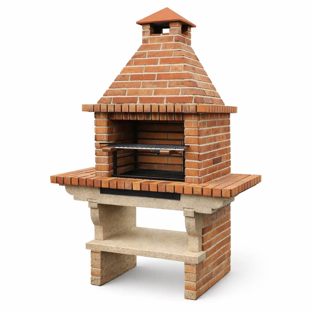 Barbecue en brique et béton avec cheminée-urbanvi besretreat