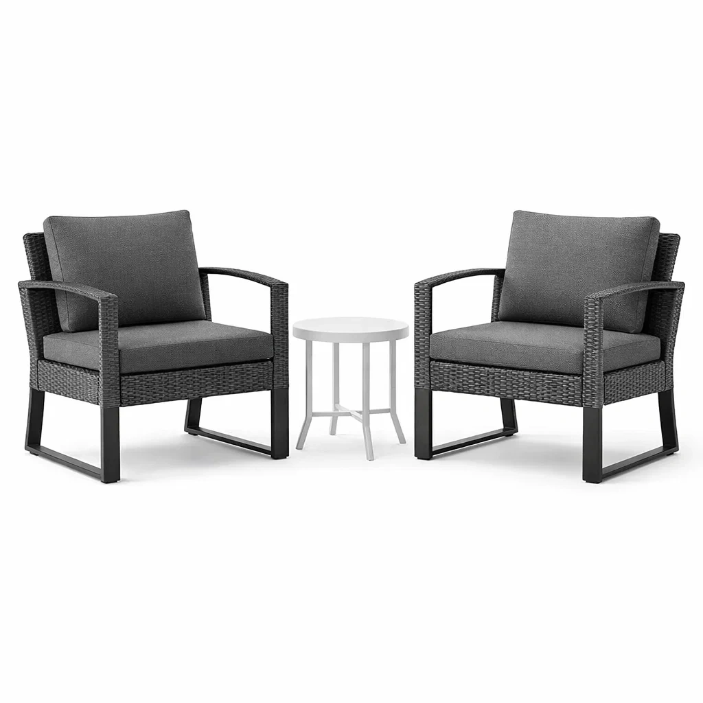 Ensemble de détente avec 2 fauteuils en rotin et table ronde-urbanvi besretreat